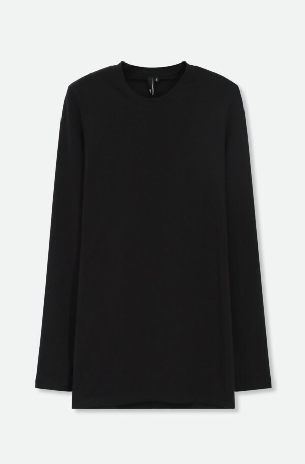 LONG SLEEVE CREW WITH THUMBHOLES IN PIMA COTTON STRETCH