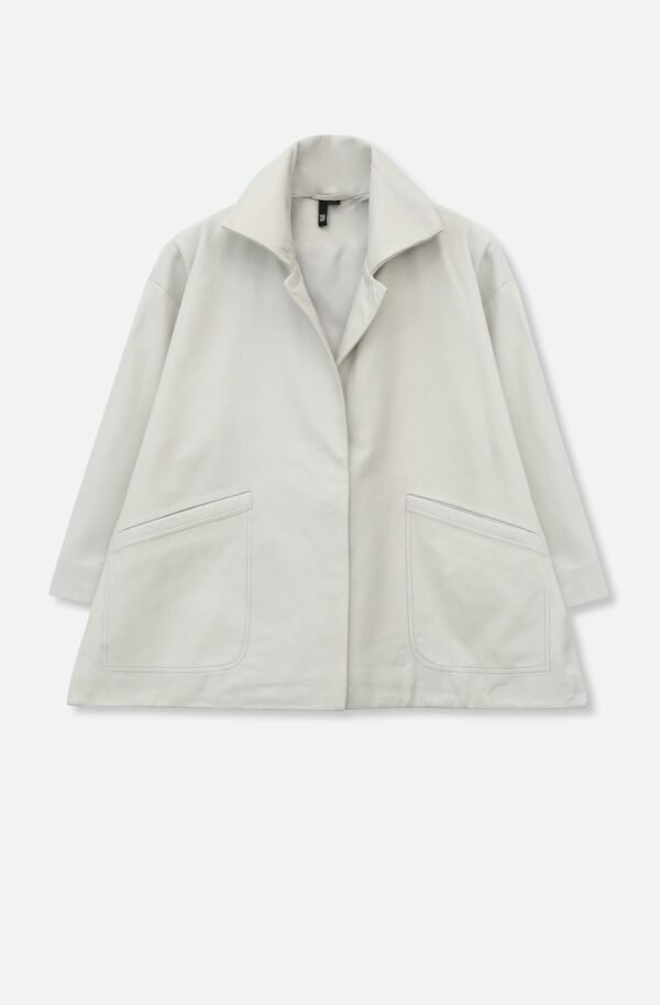 RIMINI LEATHER JACKET IN BONE BEIGE