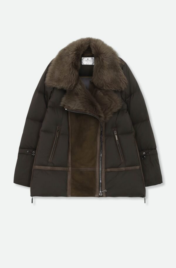 TOSCANA SHEARLING & GOOSE DOWN ITALIAN COAT